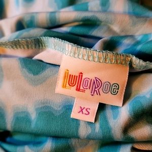 LULAROE MAXI SKIRT XS GRAY AND TEAL